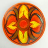 Poole Delphis wall plate by Josephine Coulson, C.1968, 35cm. UK Postage £18.