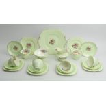 Twenty-one piece Hammersley floral porcelain tea set. UK Postage £18.