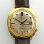 Sperjna gold tone, day date adjust, manual wind watch, 37mm. UK Postage £12.