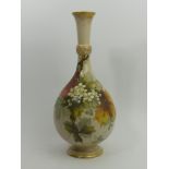 Doulton Lambeth Carrara vase with autumn foliage and flowers design, 37cm. UK Postage £18.