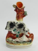 Victorian Staffordshire figure of a dog rescuing a child from a river, C1860. UK Postage £14.