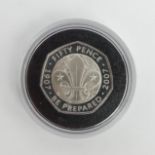 Silver proof 2007, 'Be Prepared' scouts 50 pence.