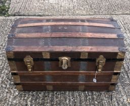 A Victorian dome topped travel trunk, 90cm x 57cm. Collection Only.