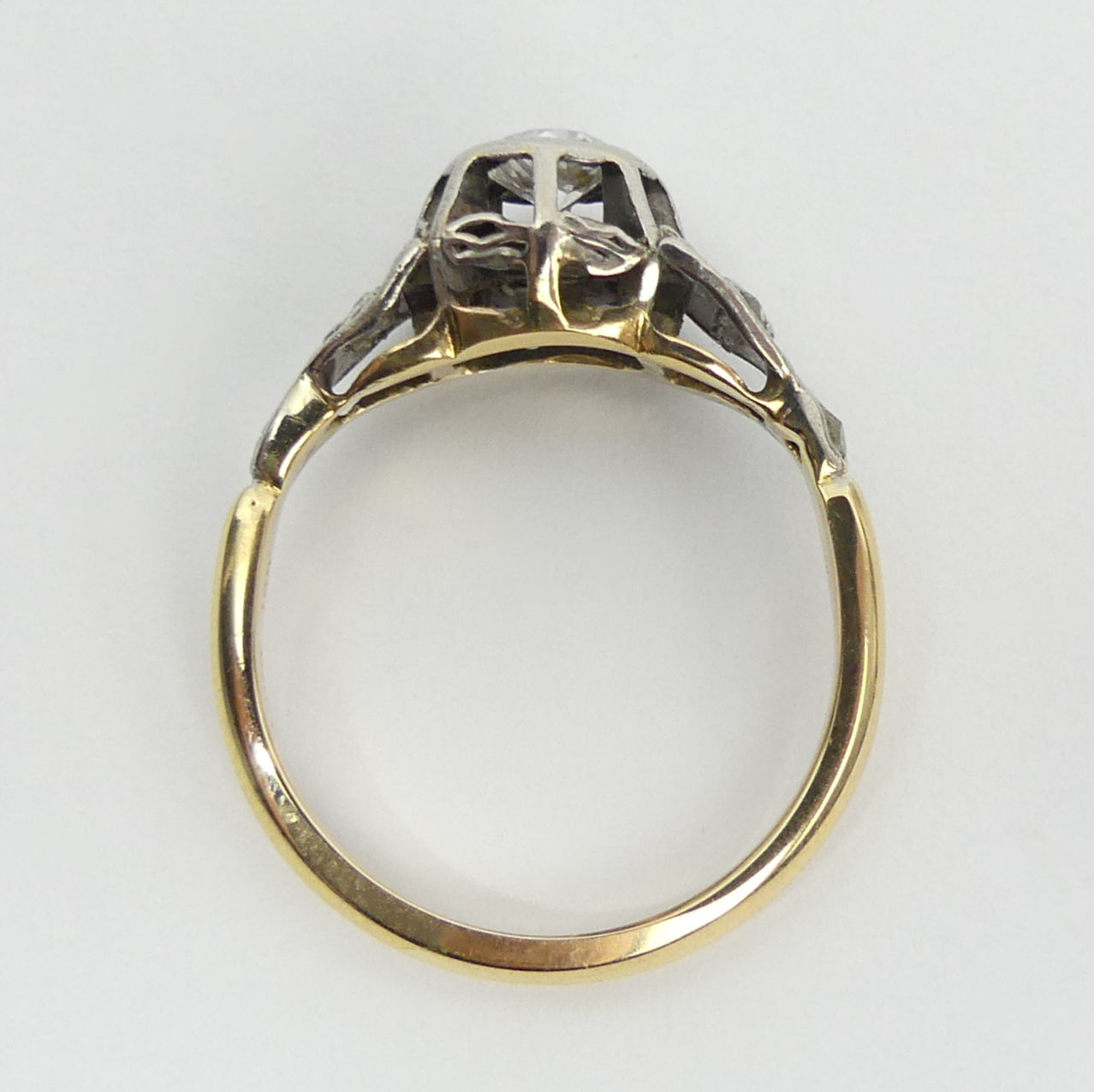 18ct gold diamond solitaire with diamond set shoulders, (1/2ct centre stone), 3.5 grams, 8.8mm, size - Image 5 of 6