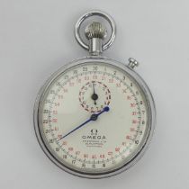 Omega seven jewel movement stop watch, 70mm x 50mm. UK Postage £12.
