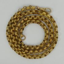9ct gold ornate belcher link chain 29 gram necklace, 62 cm x 6.7 mm. UK Postage £12.