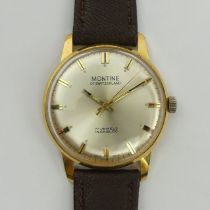 Montine of Switzerland gold plated 17 jewel manual wind gents watch, 36mm inc. crown. UK Postage £