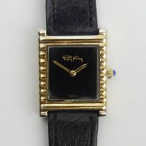 Roy King manual wind silver vermeil watch, London 1975, 29.5mm x 27mm. UK Postage £12. Condition