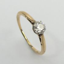 18ct gold .25 diamond ring, 1.5 grams, 5.1mm, size L. UK Postage £12.