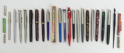 A selection of pens including Conway Stewart and Parker examples. UK Postage £12.