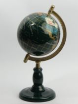 A green globe of the world with stone inlays. 33cm. UK Postage £16.