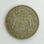 George VI 1937 silver crown.