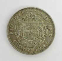 George VI 1937 silver crown.