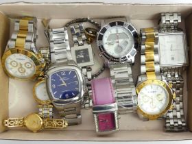 A box of five gents watches and three ladies watches. UK Postage £12.