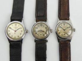 Three vintage gents manual wind watches, West End Watch Co, Cyma and Forsythe. UK Postage £12.