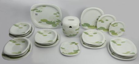 Rosenthal studio line water lily design porcelain dinner service, 27 pieces. Collection Only