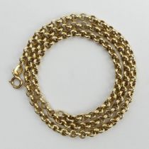 9ct gold belcher link chain necklace, 7.7 grams, 42cm x 4mm. UK Postage £12.