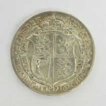 George V 1916 silver half crown.