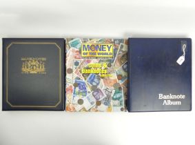 Three folders of un-circulated bank notes from around the world. UK Postage £16.