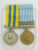 Korean service medals for 22287178, SPR. WA Burton RE. UK Postage £12.