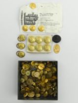 A box of military buttons, mostly Royal Navy. UK Postage £12.