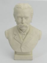 A WH Goss parian ware bust of WH Goss, 16cm. UK Postage £12.