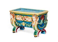 A MAJOLICA PLANT TROUGH IN THE STYLE OF MINTON