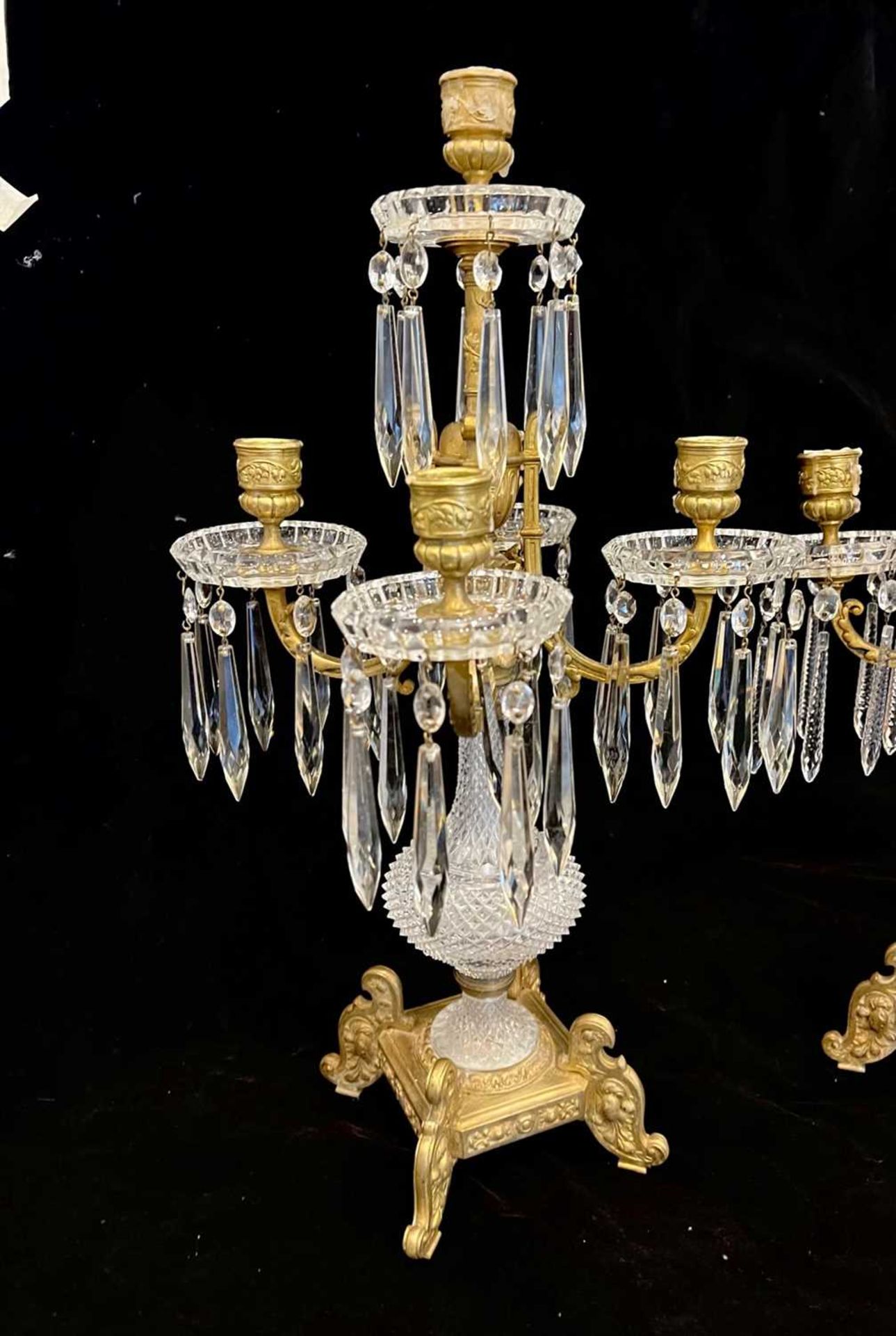 BACCARAT: AN IMPORTANT PAIR OF LATE 19TH CENTURY CUT CRYSTAL GLASS AND ORMOLU CANDELABRA - Image 4 of 13