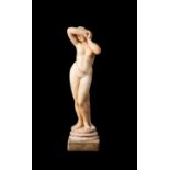 AFTER JEAN-ALEXANDRE-JOSEPH FALGUIÈRE (1831-1900): AN ALABASTER FIGURE OF PHRYNE