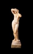 AFTER JEAN-ALEXANDRE-JOSEPH FALGUIÈRE (1831-1900): AN ALABASTER FIGURE OF PHRYNE