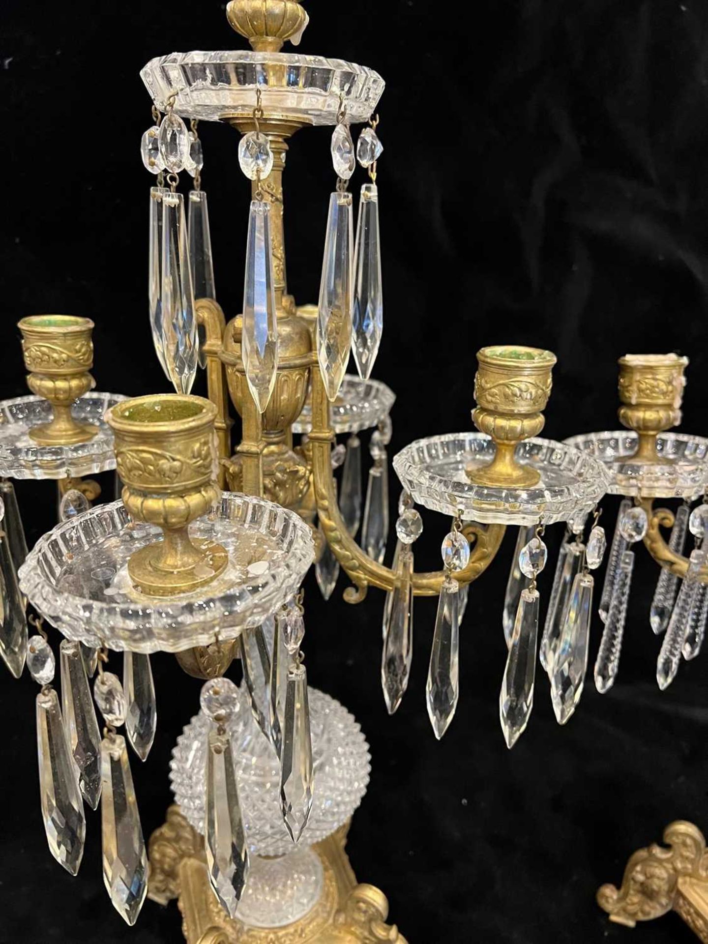 BACCARAT: AN IMPORTANT PAIR OF LATE 19TH CENTURY CUT CRYSTAL GLASS AND ORMOLU CANDELABRA - Image 9 of 13