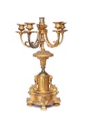 A LATE 19TH CENTURY FRENCH GILT BRONZE CANDELABRA