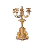 A LATE 19TH CENTURY FRENCH GILT BRONZE CANDELABRA