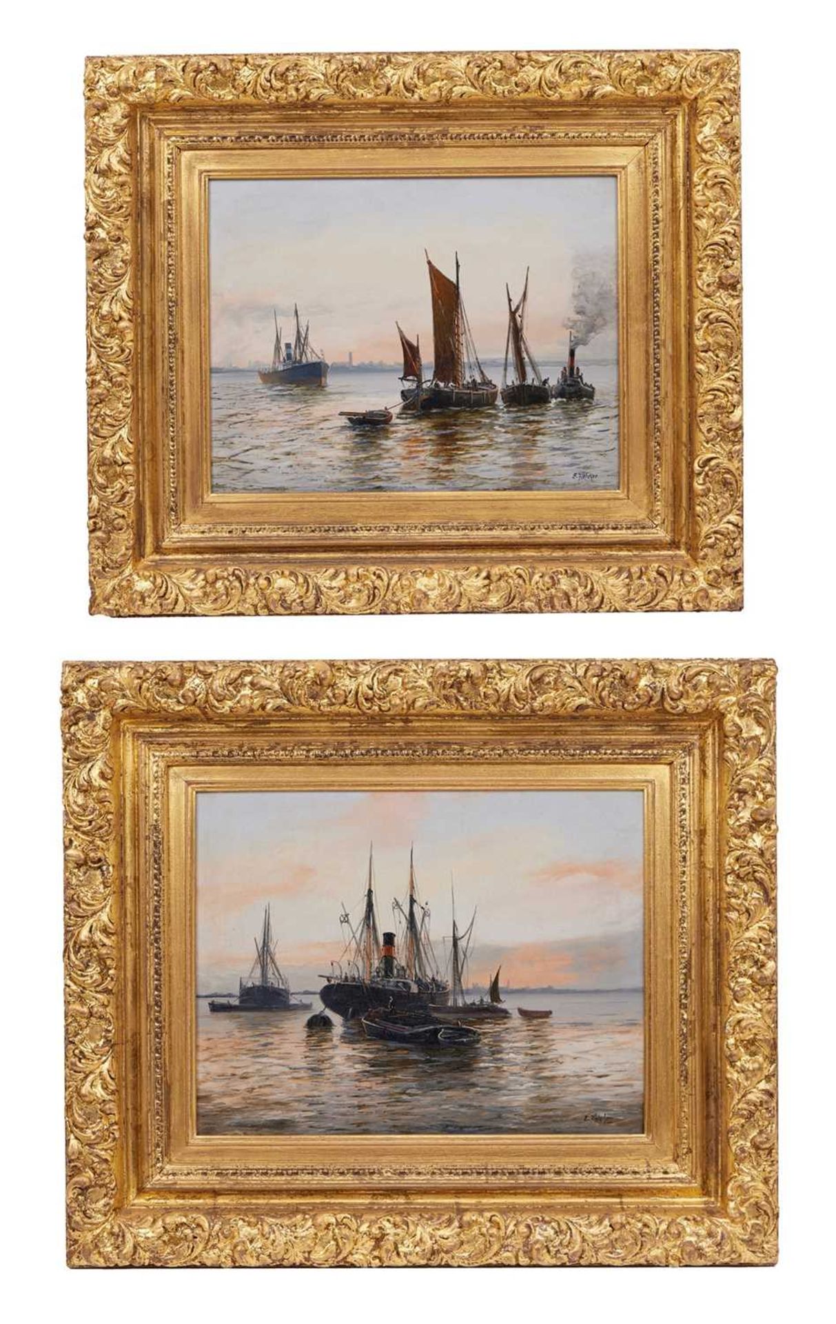 EDWARD HENRY EUGENE FLETCHER (1857-1945): A PAIR OF PAINTINGS, THE THAMES ESTUARY