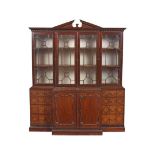 A 19TH CENTURY CHIPPENDALE STYLE MAHOGANY BOOKCASE
