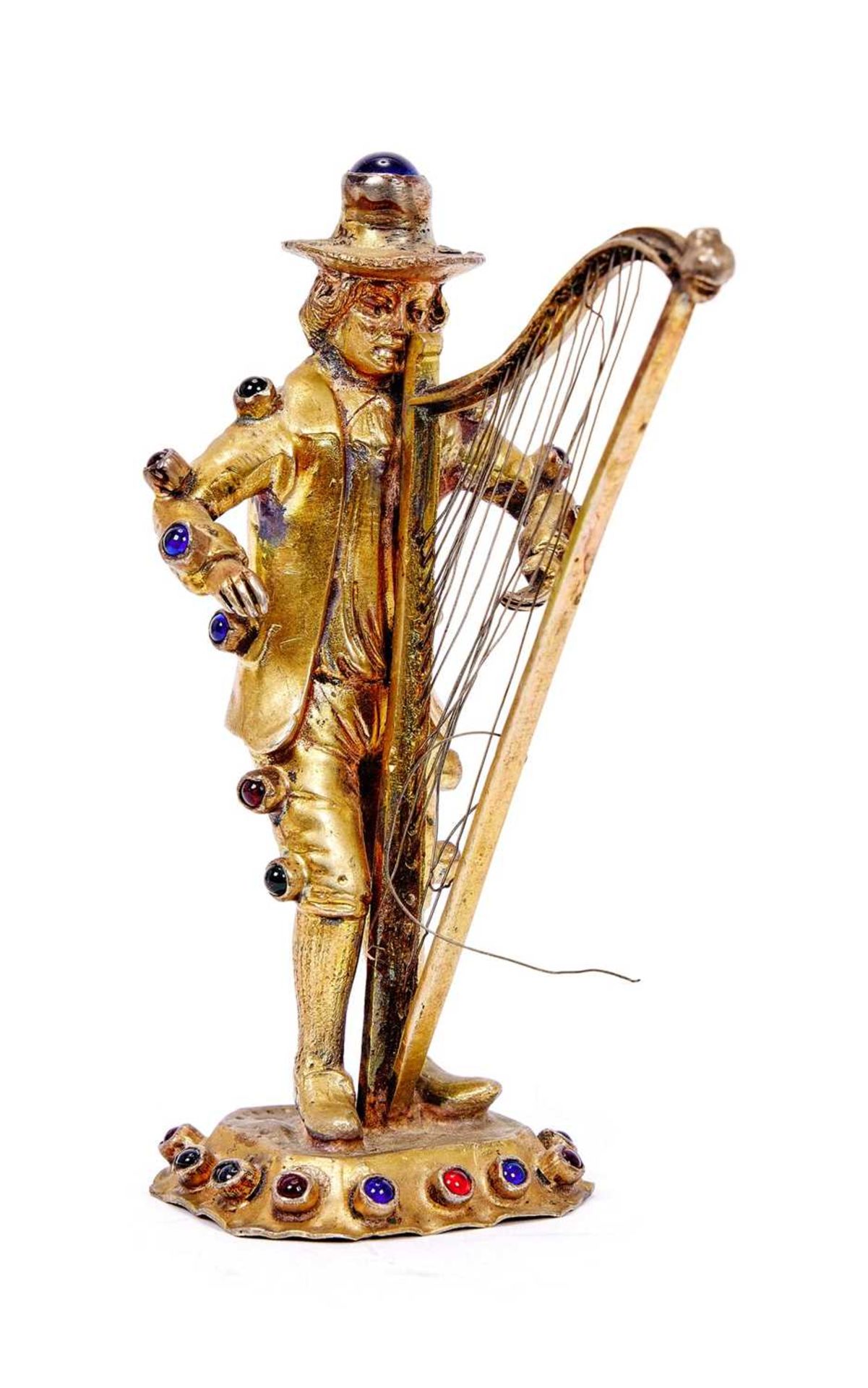 A SET OF SIX SILVER GILT AND JEWELLED FIGURES OF MUSICIANS, GERMAN, CIRCA 1880 - Image 7 of 7