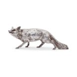 A LARGE EARLY CENTURY GERMAN SILVER MODEL OF A RED FOX