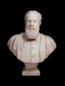 A MID 19TH CENTURY MARBLE BUST OF A GENTLEMAN