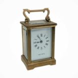 A MAPPIN & WEBB BRASS CARRIAGE CLOCK