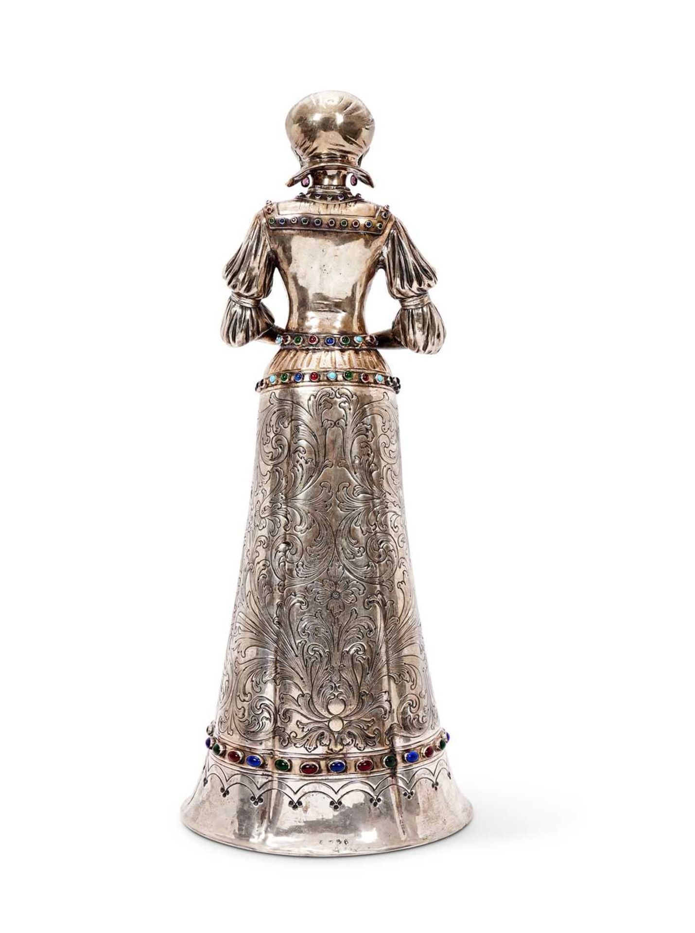 A MASSIVE SILVER AND GEM SET FIGURAL JEWEL CABINET, GERMAN, LATE 19TH CENTURY - Image 4 of 6