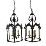 A PAIR OF GOTHIC REVIVAL STYLE HALL LANTERNS