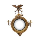 A REGENCY CONVEX GIRONDOLE MIRROR