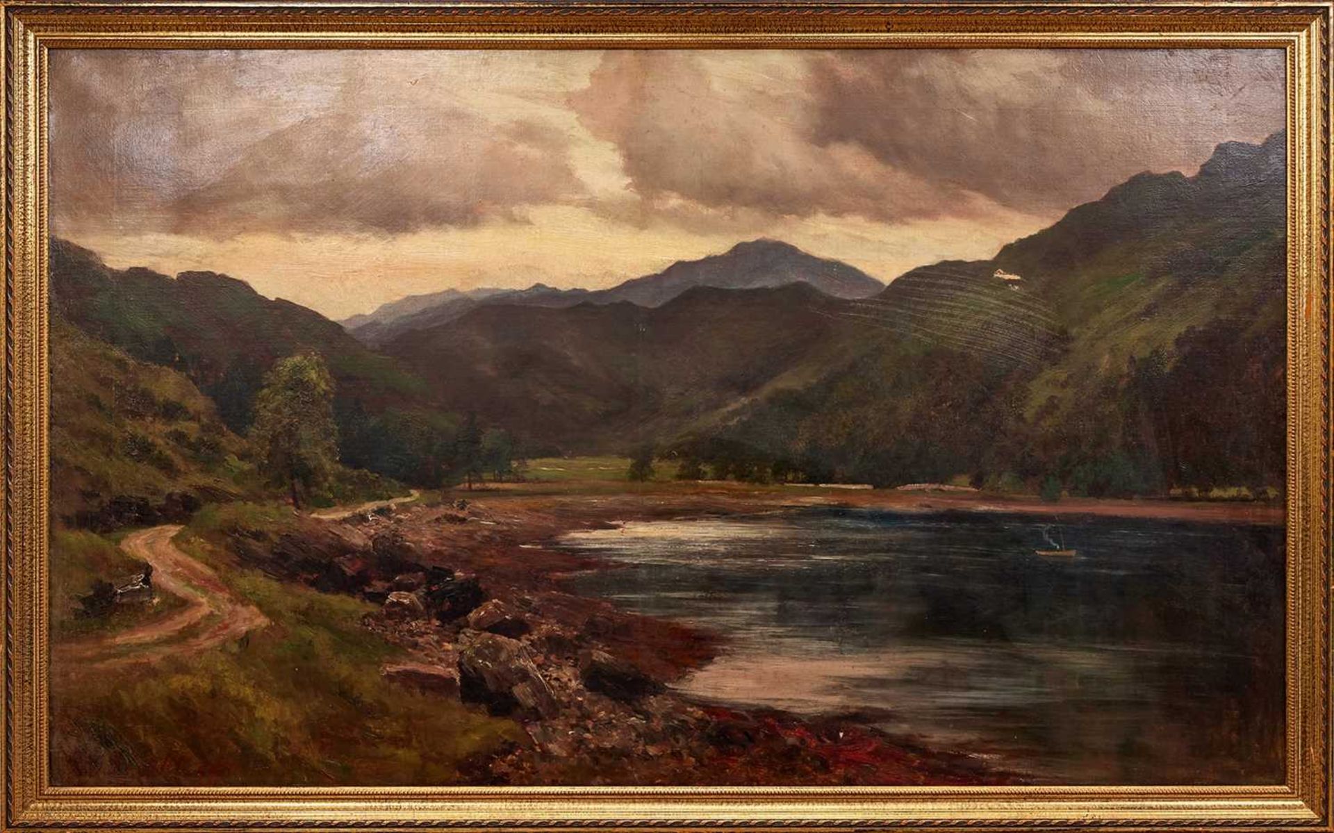 A LARGE EARLY 20TH CENTURY LANDSCAPE PAINTING