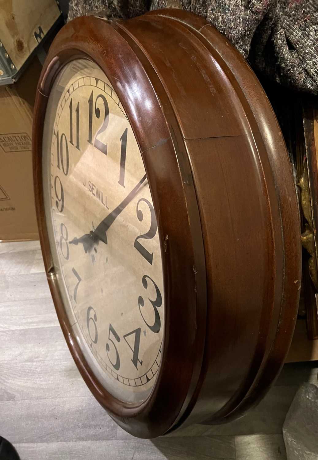 A LARGE LATE 19TH / EARLY 20TH CENTURY ENGLISH FUSEE WALL CLOCK - Image 7 of 11