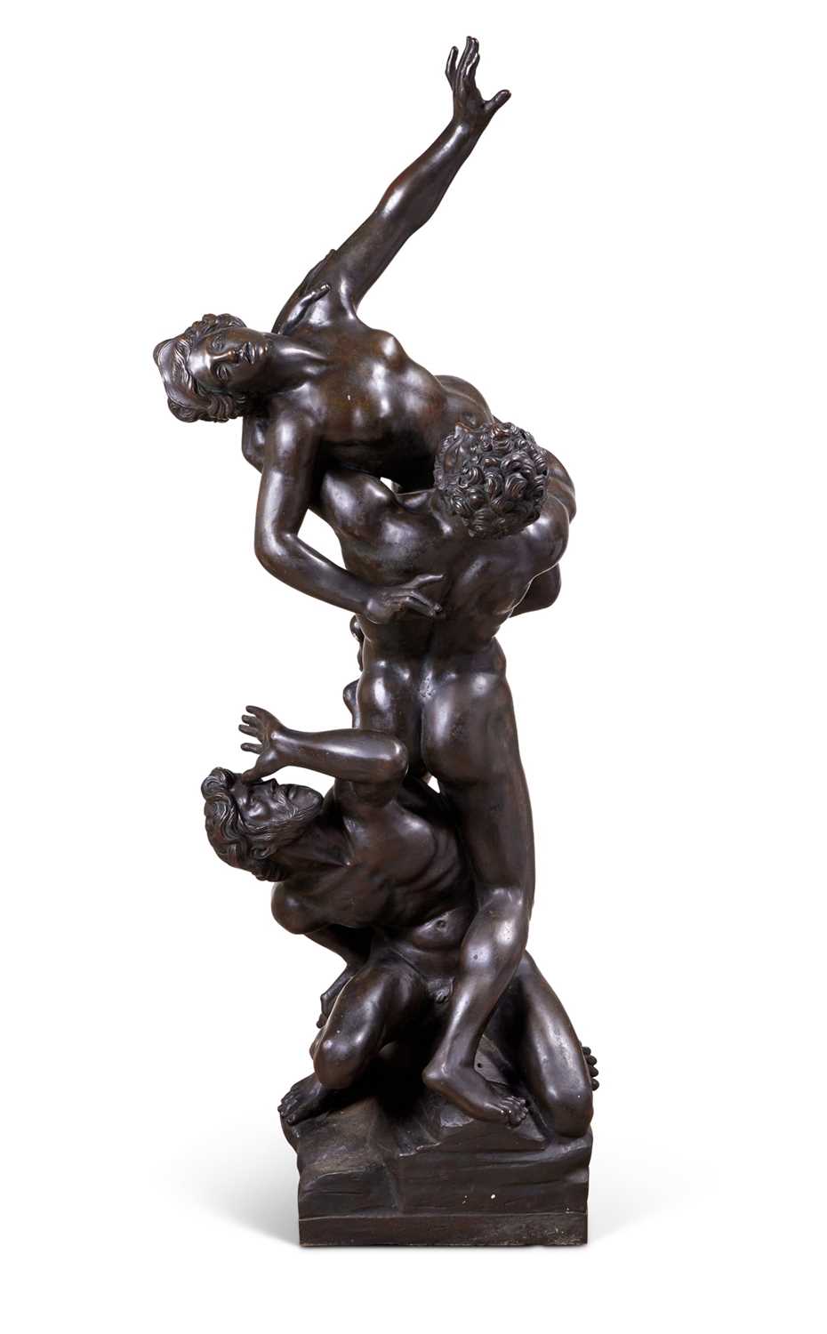A MASSIVE PAIR OF BRONZE BAROQUE FIGURAL GROUPS AFTER GIRARDON AND GIAMBOLOGNA - Image 9 of 10
