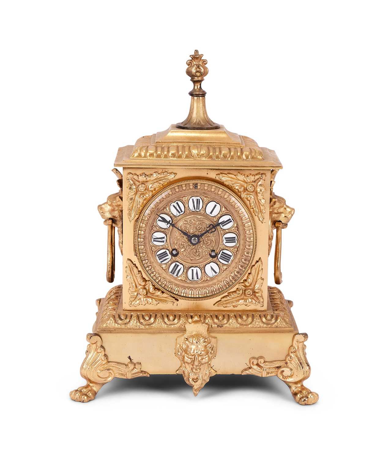 A 19TH CENTURY FRENCH GILT BRONZE MANTEL CLOCK CIRCA 1880