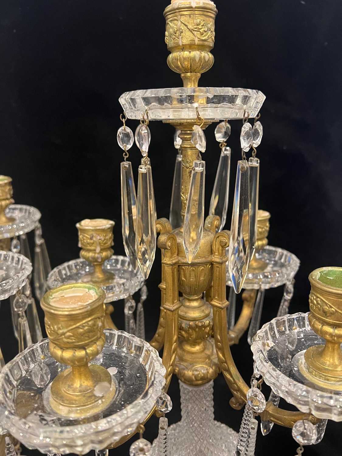 BACCARAT: AN IMPORTANT PAIR OF LATE 19TH CENTURY CUT CRYSTAL GLASS AND ORMOLU CANDELABRA - Image 7 of 13