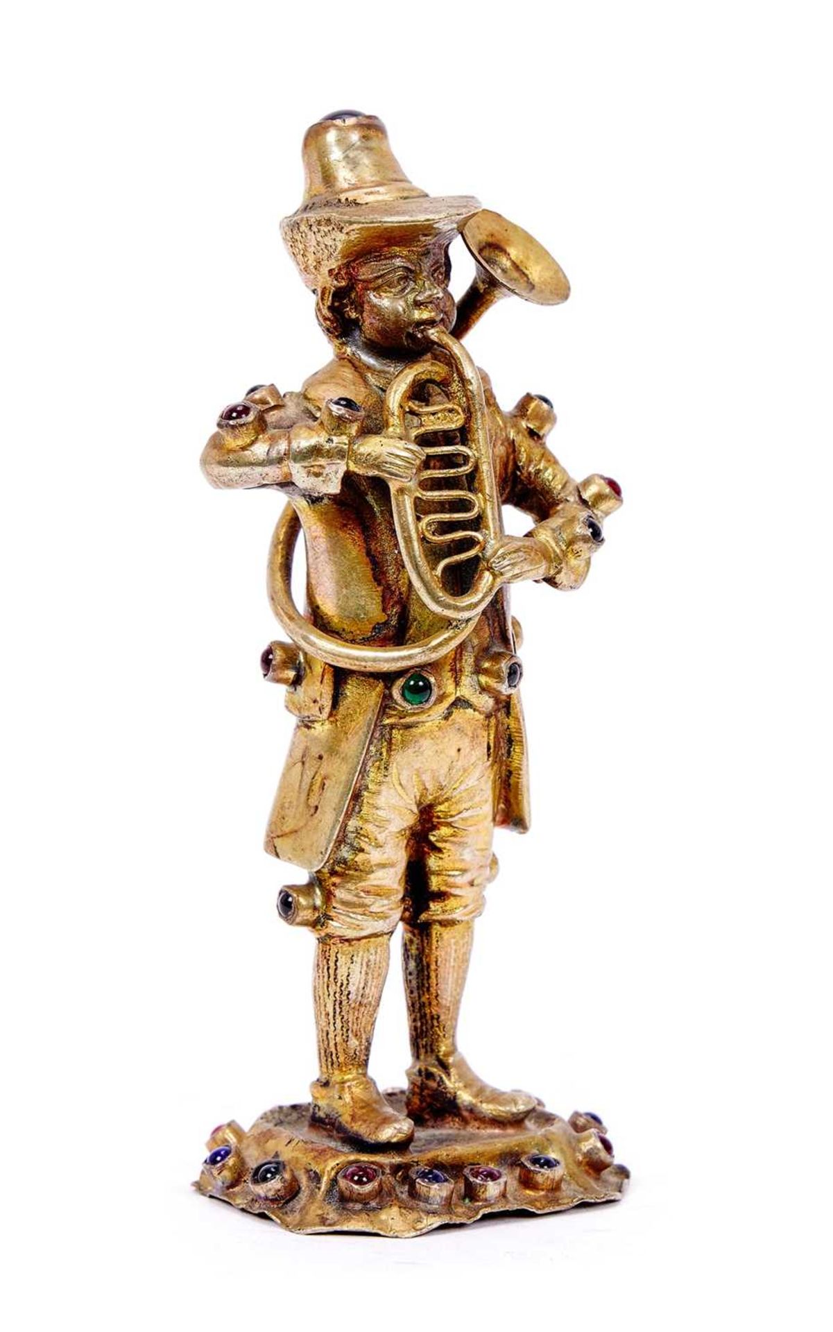 A SET OF SIX SILVER GILT AND JEWELLED FIGURES OF MUSICIANS, GERMAN, CIRCA 1880 - Image 2 of 7