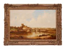 ALFRED VICKERS SNR (1786-1868): A 19TH CENTURY PAINTING OF A BRIDGE