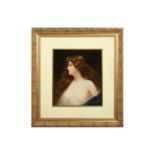 KPM: A LARGE 19TH CENTURY BERLIN PORCELAIN PLAQUE DEPICTING A YOUNG BEAUTY